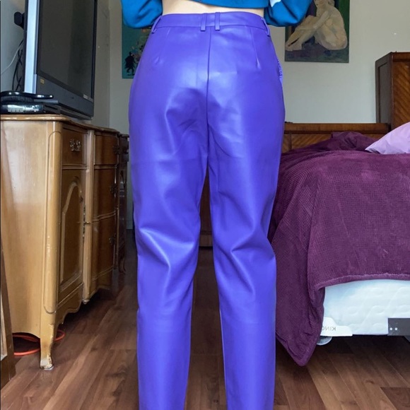 Purple/Blue Straight leg leather Pants - Picture 5 of 5